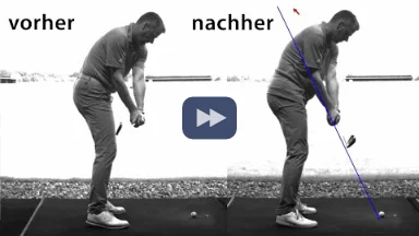 Golfer, der zu stark von innen kommt